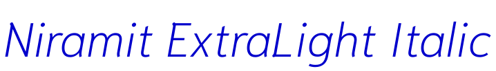 Niramit ExtraLight Italic 字体